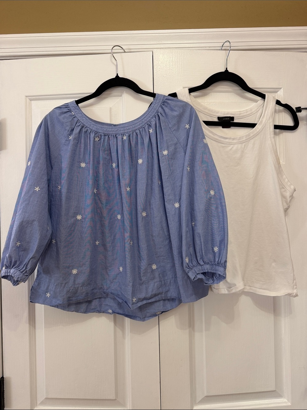 J. Crew bundle Light Blue blouse and white tank top